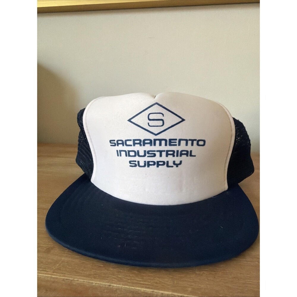 Sacramento Industrial Supply Snapback  Trucker Hat Baseball Rope Blue White